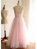 Beaded Pink Organza Luxury Wedding Dress